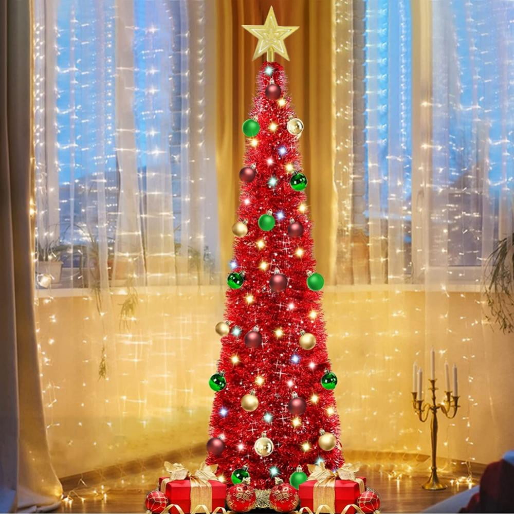Christmas Tree for Christmas Decorations Indoor - 5 Ft Christmas Tree  Collapsible with Timer 50 Lights 10 Balls, Tinsel Christmas Tree Christmas  Decor for Sale in Queens, NY - OfferUp