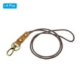 thumbnail image 3 of Uxcell 19 Inch Leather Lanyard Leather Rope Wristlet Bracelet Keychain Wrist Strap Brown 4 Pack, 3 of 5