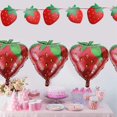 thumbnail image 3 of Strawberry Balloon Arch, 157 PCS Strawberry Balloon with Red Pink Green Latex Balloons and Strawberry Foil Balloons, 3 of 5