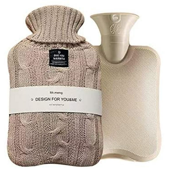 Hot Water Bag Hot Water Bottle 2 Liters Heat Up and Refreezable Hot Cold Pack with Knit Cover for Pain Relief Hot Cold Therapy