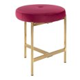 thumbnail image 1 of Chloe Contemporary Vanity Stool in Gold Metal and Blush Pink Velvet by LumiSource, 1 of 8