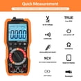 thumbnail image 3 of Lepmerk Handheld Digital Multimeter with Backlit LCD Display - High Performance Electrical Tester for Voltage, Current, Resistance, Diode, Continuity - Orange Color, AAA Battery Powered -, 3 of 6