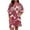 Red, variant on Mqqzkk Women's Oversized Rompers Short Sleeve Ptinted Summer Romper V Neck Ruffle Tunic Waist Short Casual Rompers Jumpsuits