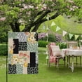 thumbnail image 5 of Retro Plaid Patchwork Garden Flags For Outdoor, Flowers Linen Green Polka Dots Leopard Small Double Side Yard Flags Weather Proof Garden Decor for Lawn Outside Holiday 12 x 18 Inches, 5 of 9