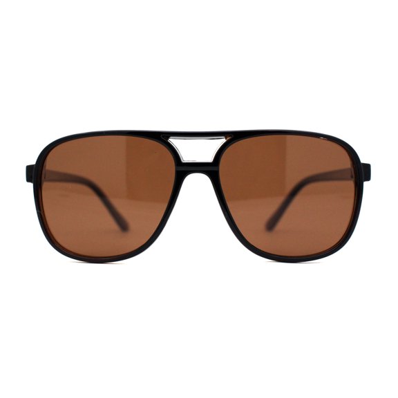 Antiglare Polarized Mens Classical Retro Racer Plastic Pilots Sunglasses All Brown