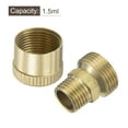 thumbnail image 3 of Unique Bargains M8x1 Male Thread 1.5ml Brass Grease Oil Cup Cap 2Pack, 3 of 5