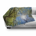 thumbnail image 3 of Forest Soft Flannel Fleece Blanket, Tree Branches Pastoral Lumber Wide Flourishing Natural Beauty Eco Backed Image Art, Cozy Plush for Indoor and Outdoor Use, 50" x 70", Green Blue, by Ambesonne, 3 of 6