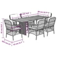 thumbnail image 4 of vidaXL 7 Piece Garden Dining Set with Cushions Black Poly Rattan, 4 of 4