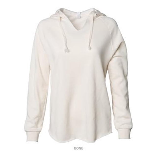 Independent Trading B26776246 Womens Lightweight California Wave Wash Hooded Sweatshirt, Bone - Extra Large