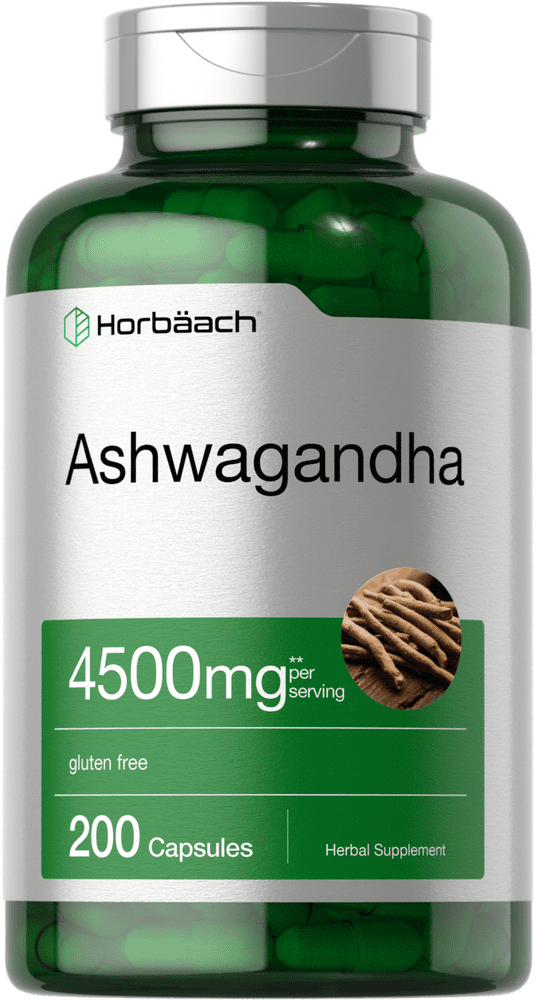 Ashwagandha Capsules 4500mg | 200 Count | With Black Pepper | Gluten Free Root Extract | by Horbaach