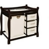 Badger Basket Sleigh Style Baby Changing Table with Hamper and 3 Baskets - Espresso