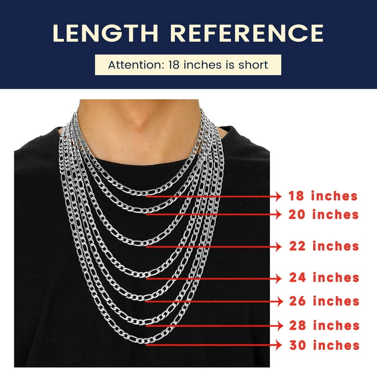 Suplight Necklace for Men Women Figaro Chain Stainless Steel