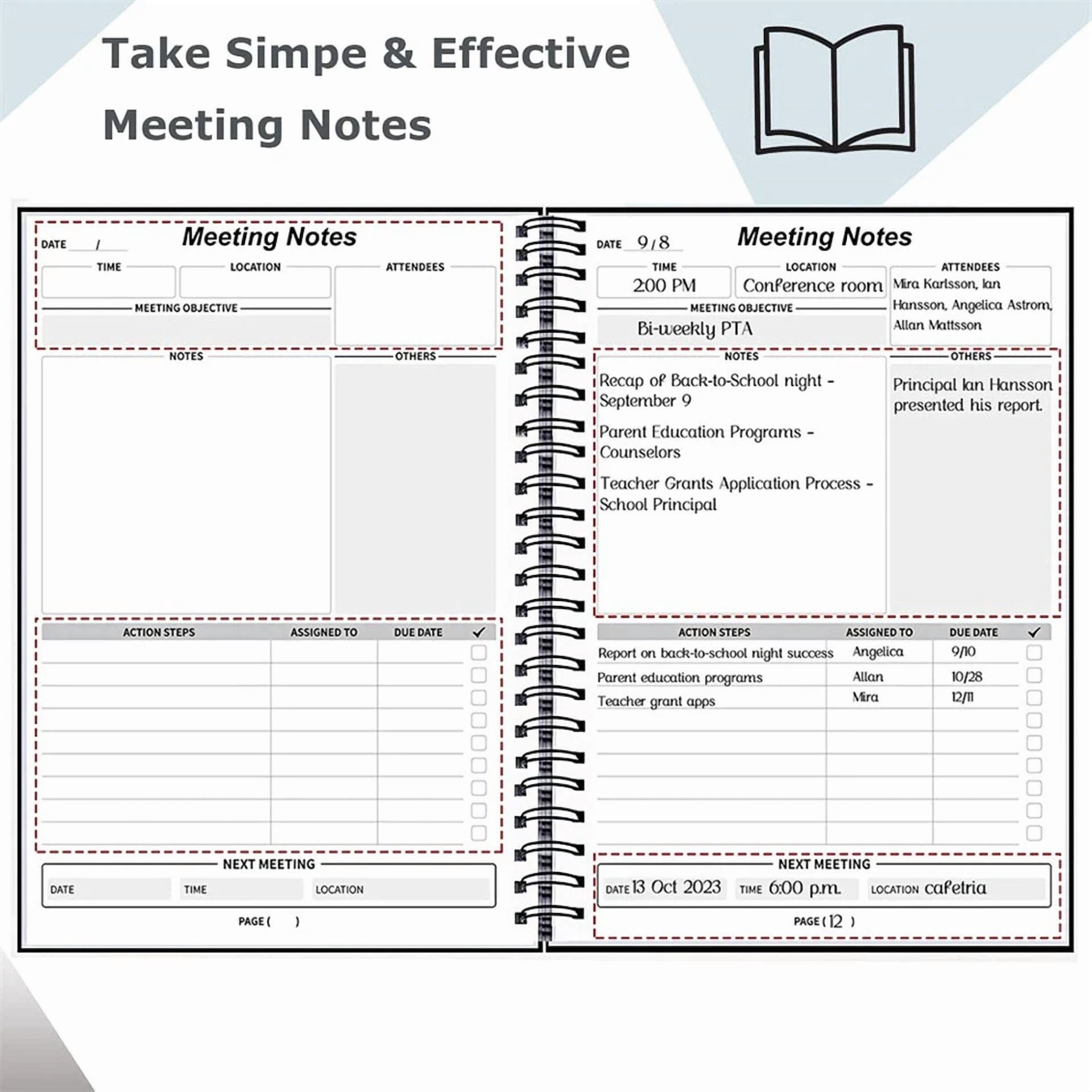 2 Pack A4 Professional Notebook Spiral Metting Notebook 8.5" X 11" 240 Pages