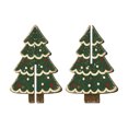 thumbnail image 3 of Wooden Christmas Tree Decorations Featuring Distressed Painted Finish, Rustic Farmhouse Decor for Holiday Table Decorations, Mini Christmas Tree Set of Two, 3 of 7