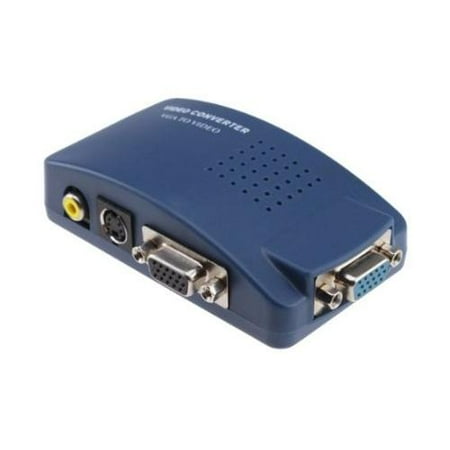 S-video Component Video Converter - AGPtek Dark Blue PC Laptop Computer Notebook Mac Monitor VGA to AV TV RCA Composite S-video Converter Switch Box Adapter