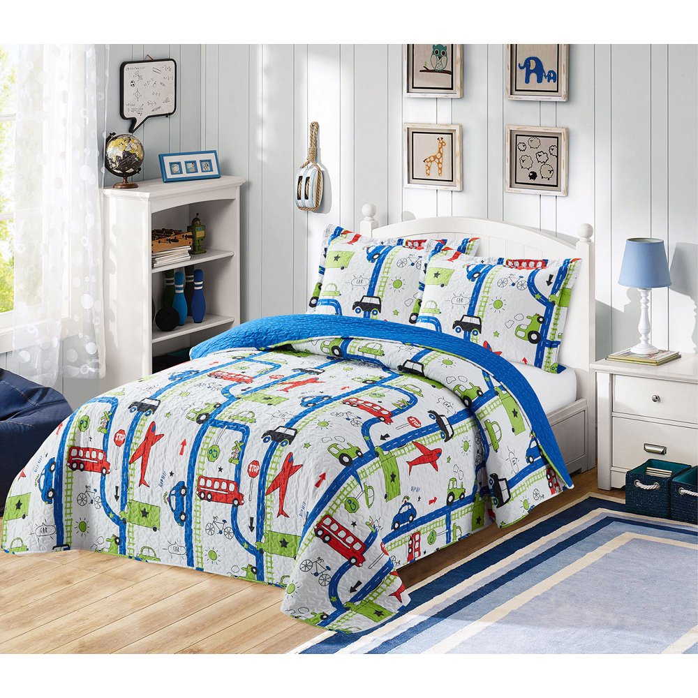 Golden Linens Twin Size Kids Bedspread Quilts Throw Blanket for Teens