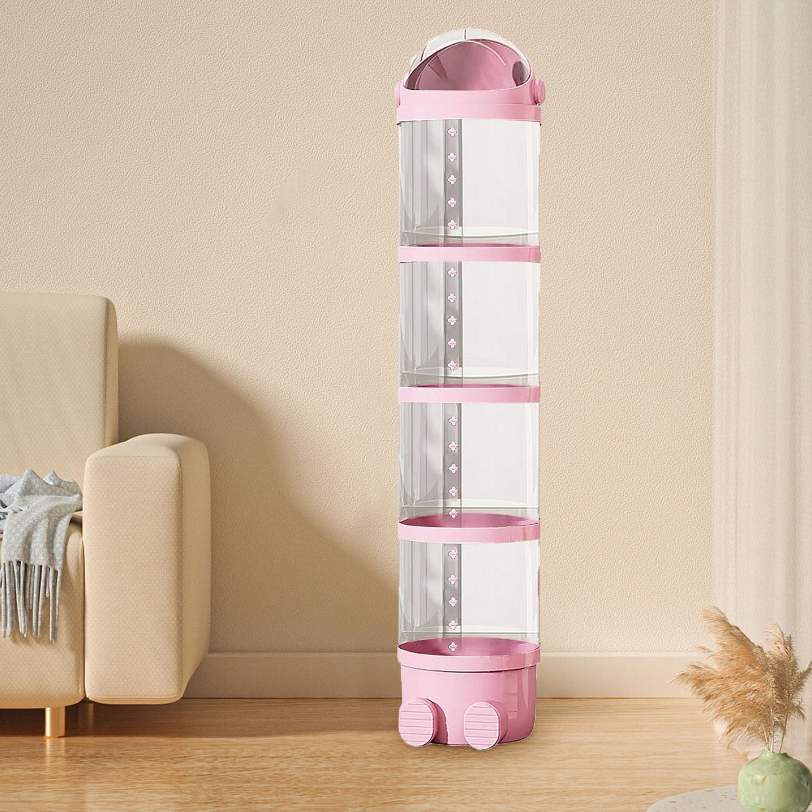 IMossad Vertical Toy Storage Tube for Stuffed Animals, Durable and Space-Saving Organizer for Kids, Transparent Design for Easy Retrieval