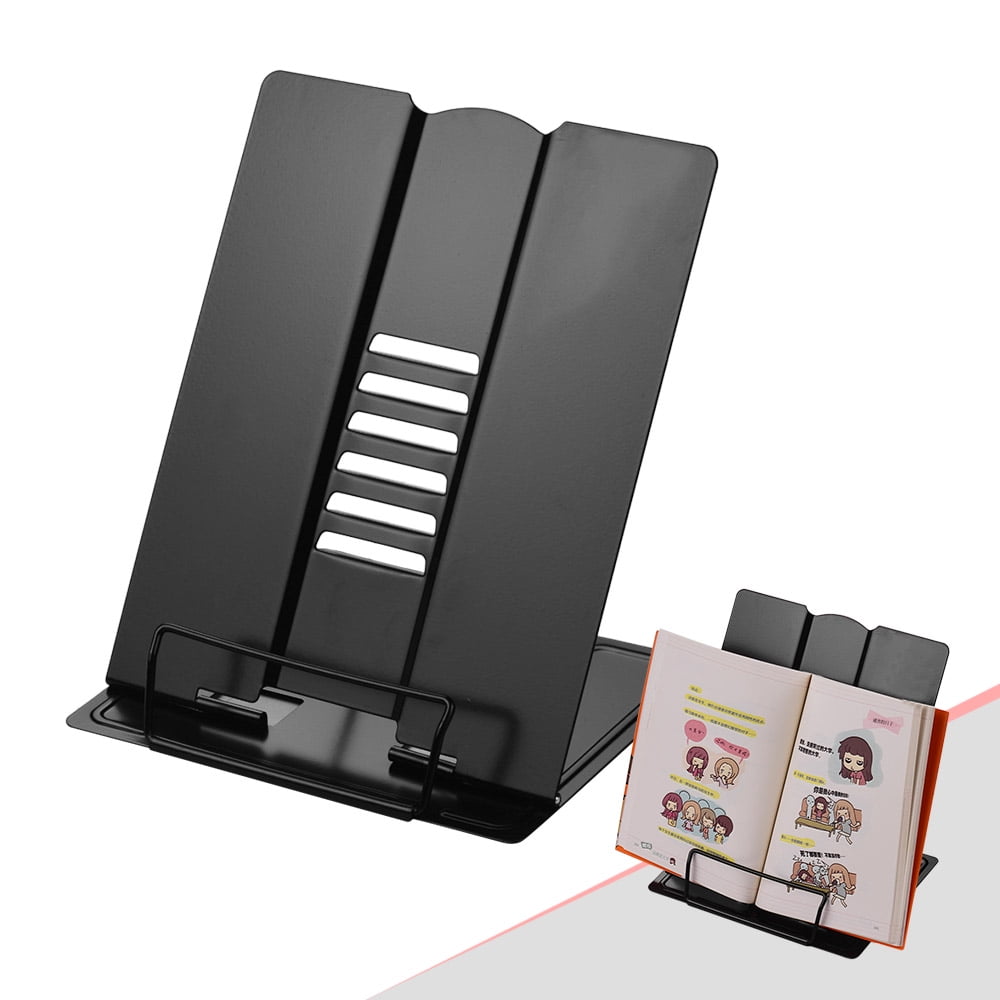 Compact Steel Book Holder Adjustable Six Angles Bookstand Bookshelf