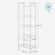 thumbnail image 3 of Estanteía de Almacenamiento de 5 Niveles, Estantería de Baño, Soporte de Planta Extensible con Estante Ajustable, para Baño, Salón, Balcón, Cocina, Negro Clásico, 3 of 8