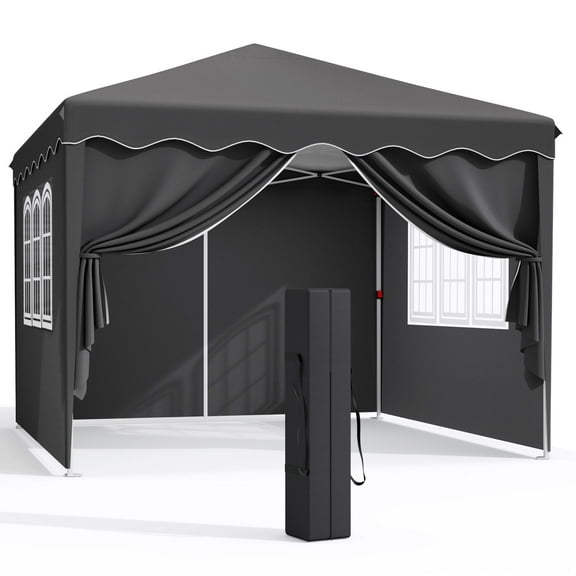 Arlopu 10x10FT Pop up Canopy Tent with 4 Removable Sidewalls Outdoor Gazebo Tent for Wedding & Patio