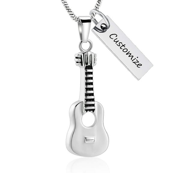 Personalize Guitar Necklace for Ashes of Loved One Musician Memorial Cremation Jewelry for Ashes Holder Urn Necklace Lockets for Ashes