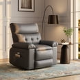 thumbnail image 1 of CazToi Spin Manual Reclining Chair with Massage and Heat, PU Leather Rocker Recliner with 56cm Extra Wide Seat, 1 of 8