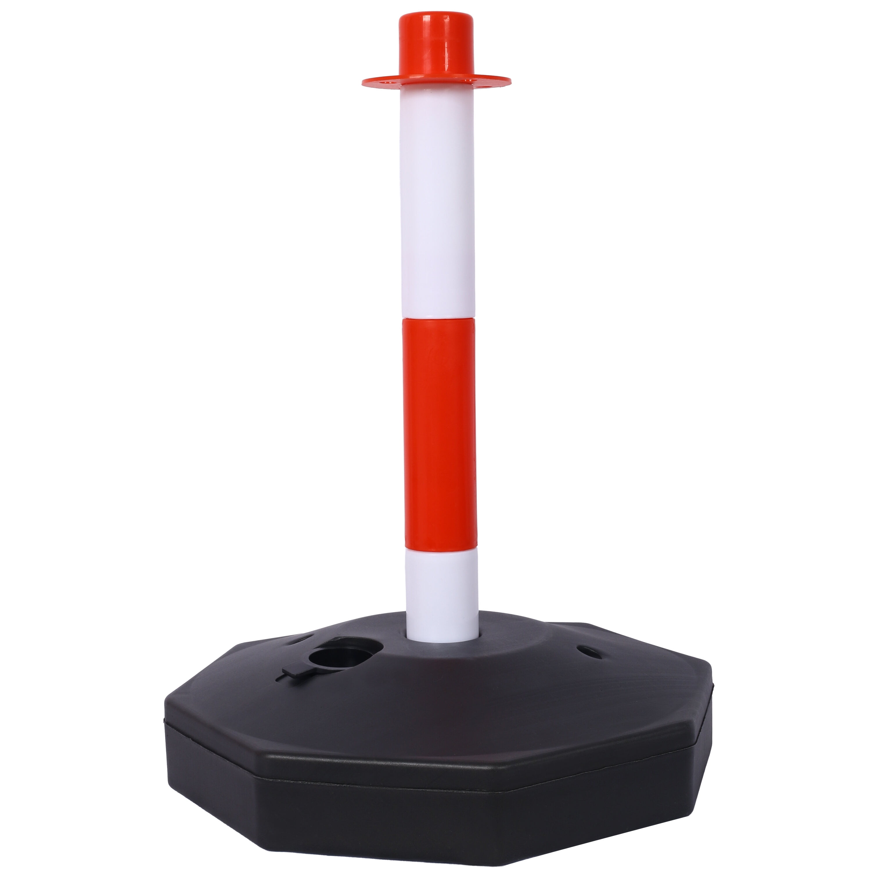 4-Pack Traffic Delineator Posts with Fillable Base & 5ft Chain, Adjustable Safety Barriers for Crowd Control, 32.6" High Visibility Cones
