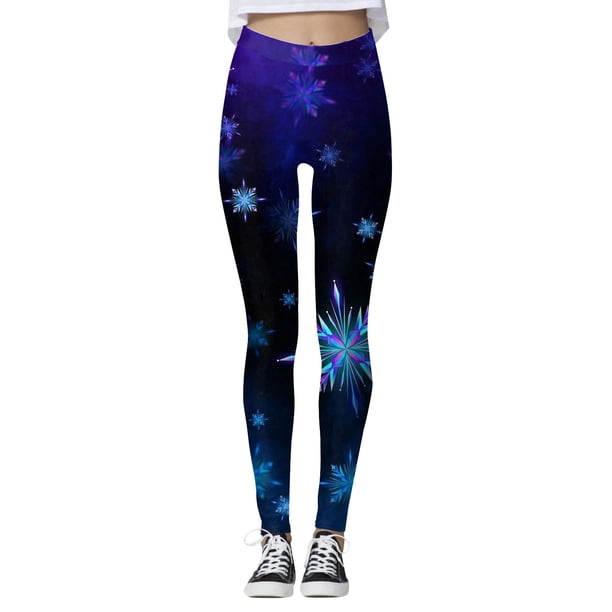 Gibobby Pantalones estampados navideños personalizados para mujer, polainas personalizadas para polainas para correr, polainas navideñas de muñeco de nieve para fiesta (Negro, M)
