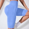 thumbnail image 3 of Women's Seamless High Waisted Yoga Biker Shorts, Butt Lifting Compression Athletic Shorts, Solid Color Workout Shorts for Gym, Running & Casual Wear(Blue,M), 3 of 6