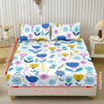 thumbnail image 2 of Xixirimido Abatract Flowers Print Sheet Set Breathable Fitted Bottom Sheet Soft Wrinkle-Resistant Durable Bedding Set with Deep Pockets for Home Decor, Twin Size, 2 of 5