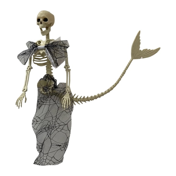 ZephyrZing Skeleton Life Size - Mermaid Skeleton with Posable Joints, Spooky Skeleton Mermaid Anatomy Model Decor for Party Halloween Party Decorations