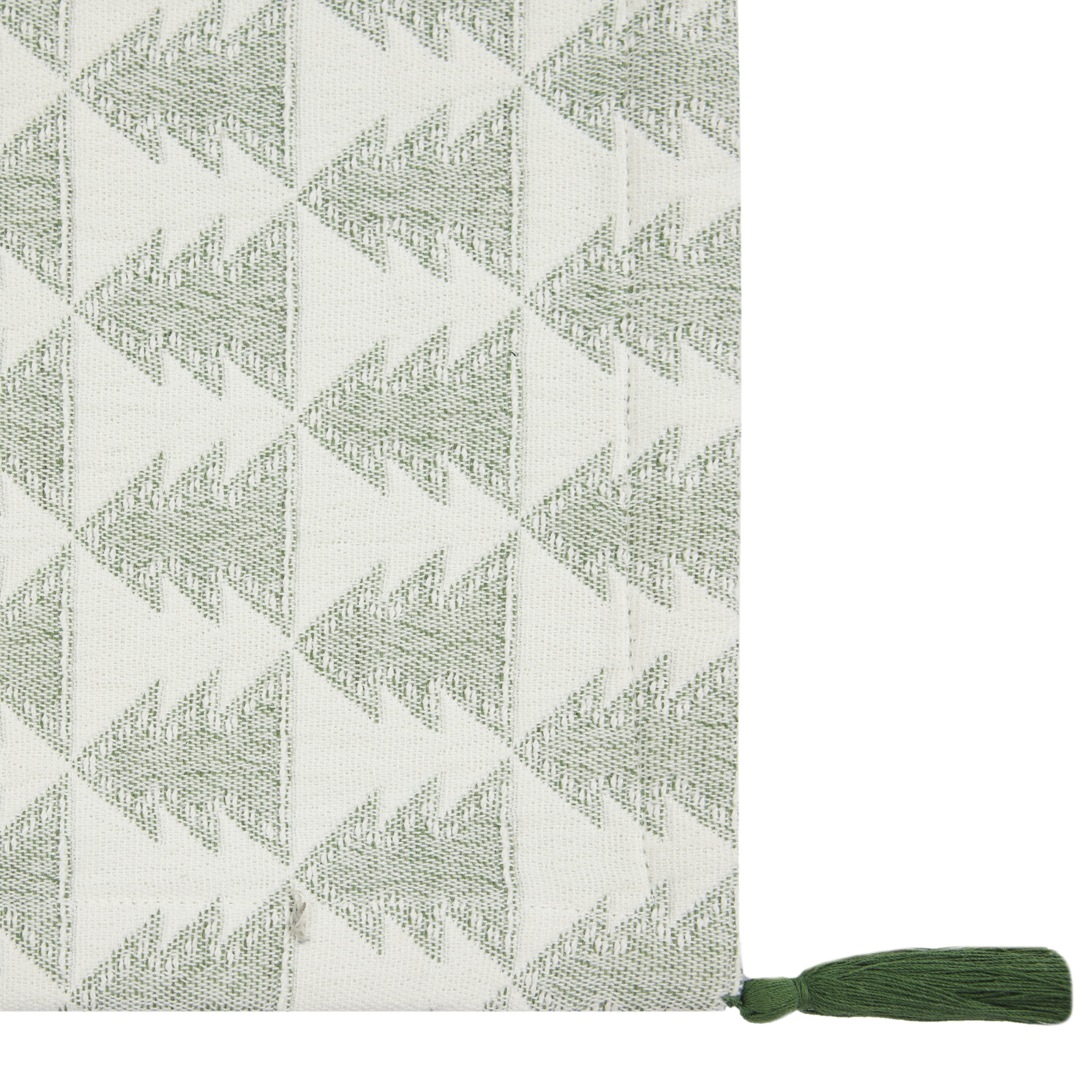 Holiday Trees Jacquard 13" x 72" Table Runner- 100% Cotton, Green