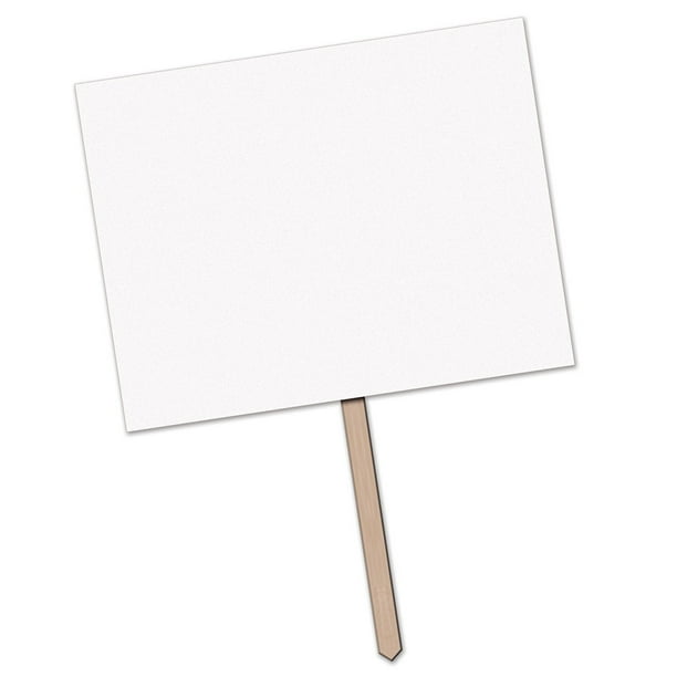 Party Central Pack of 6 White and Brown Blank Formalization Yard Signs