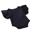 thumbnail image 2 of Newborn Baby Girl Basic Ruffle Sleeve Romper Clothes, 2 of 6
