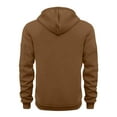 thumbnail image 5 of qolati Zip Up Hoodies For Men Fall Winter Casual Hooded Sweatshirt Fashion Fleece Lined Workout Jackets with Pockets Brown L, 5 of 6