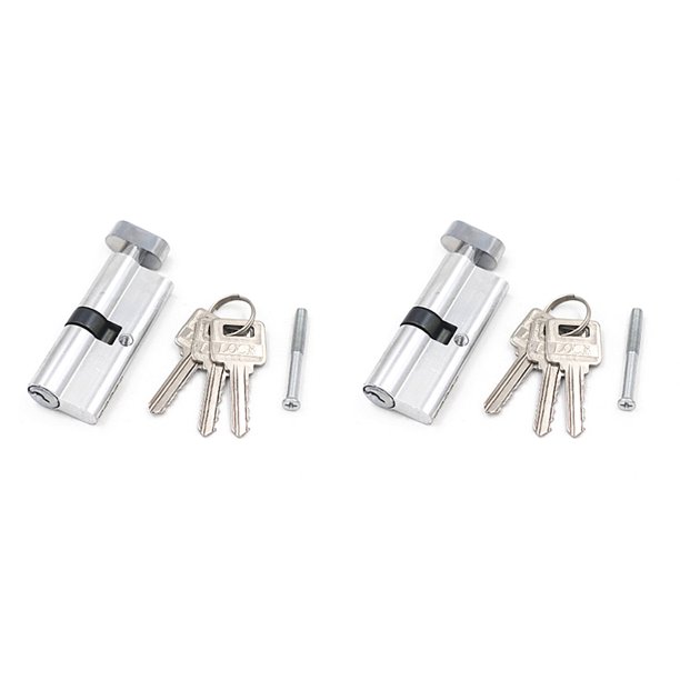 2pcs Thumb Turn Cylinder Euro Barrel Door Locks Anti Pick Anti Drill