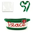 thumbnail image 2 of Christmas Basket for Gifts Empty to Fill - Cotton Rope Storage Basket with Handle, 11" × 5" Embroidered Peace Storage Bin, for Gifts Wrapping & Holiday Xmas Home Decor, 2 of 7