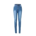 thumbnail image 4 of Guieoi High Rise Skinny Jeans for Women Pull On Jeans for Women Stretch Women Hight Elastic Waisted Hole Denim Jeans Stretch Slim Pants Length Jeans, 4 of 9