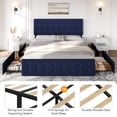 thumbnail image 4 of Full Size Platform Bed Frame with 4 Storage Drawers & Headboard,Faux Leather or Linen, Button Tufted Platform, Strong Wooden Slats,No Box Spring Needed, 4 of 8
