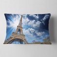 thumbnail image 2 of Designart Eiffel Under Blue Sky - Skyline Photography Throw Pillow - 12x20, 2 of 5