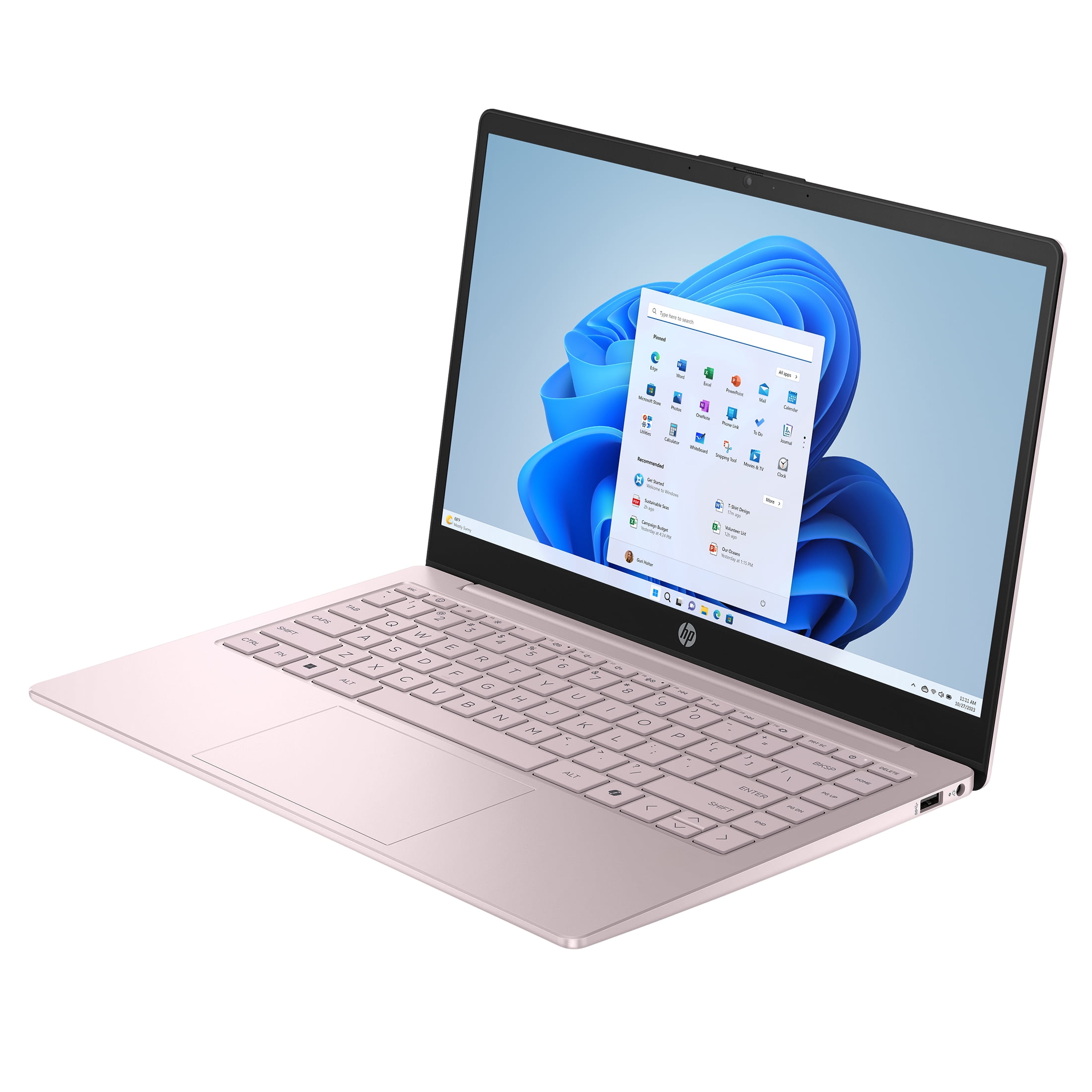 HP 14 inch HD Windows Laptop AMD Athlon Silver 7120U Processor 4GB 256GB SSD Tranquil Pink
