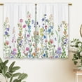 thumbnail image 5 of Colorful Floral Kitchen Curtains Flower Plant Wildflower Small Short Cafe Window Curtains Nature Boho Farmhouse Botanical Rod Pocket Bathroom Window Drapes Tier Curtains (27.5x36 Inch), 5 of 6