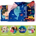 thumbnail image 3 of KAINSY Personalized Toddler Nap Mat, Ocean Theme with Dolphin Sea Animals, Custom Name Blue Sleeping Bag Blanket for Girls, Ideal for Preschool, Daycare, Home, Travel, and Naptime Comfort, 3 of 8