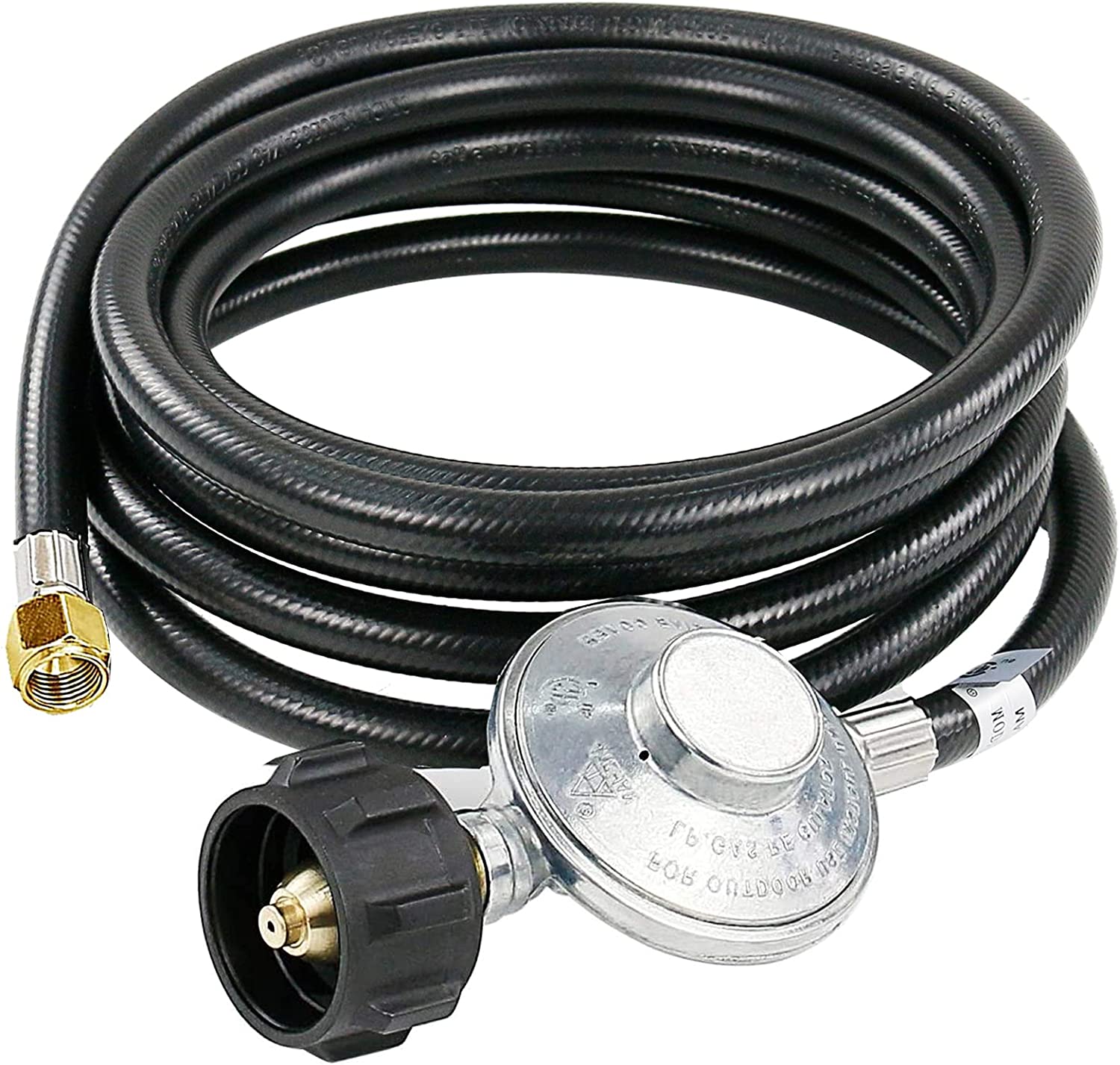 Grisun 12FT Propane Hose with Regulator Adapter, Propane Gas Line for
