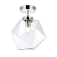 thumbnail image 1 of Living District LD2346C Lawrence 1 Light Chrome & Clear Glass Flush Mount, 1 of 1