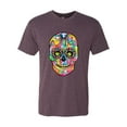 thumbnail image 2 of Wild Bobby Dean Russo Colorful Sugar Skull Streetwear Men Premium Tri Blend Tee, Vintage Purple, Medium, 2 of 5