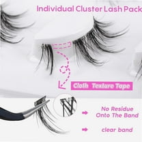 Mink Cluster Lashes Natural Look False Eyelashe Fluffy Volume 15mm Lashes Pack Manga Eyelash Extension Kit Wispy Natural False Eyelashes by
