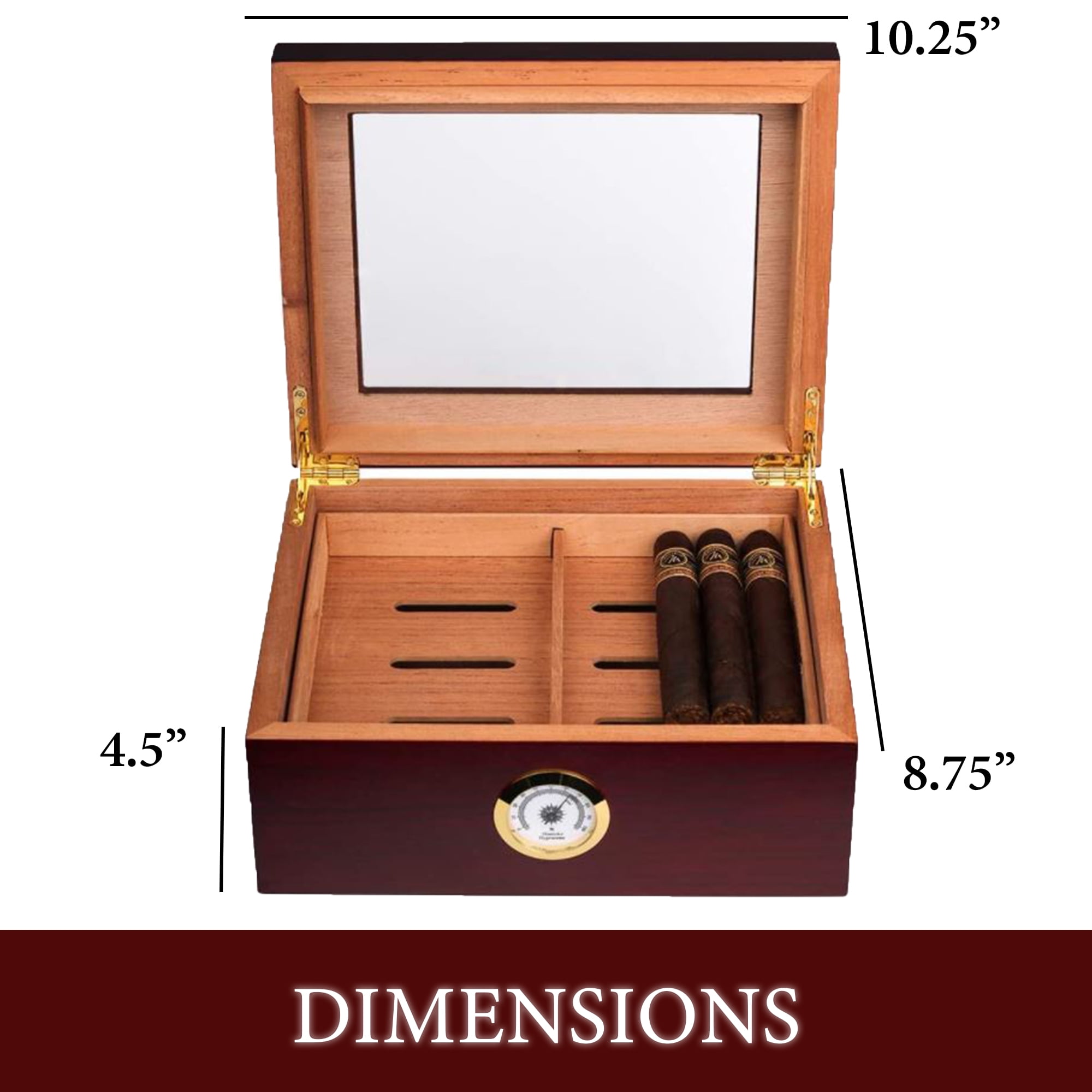 Mantello Cigars Travel Humidor Cigar Box- Digital Hygrometer - Cedar Wood  Interior Portable Humidor - Humidifier - Black, Holds Up to 6 Cigars -  Yahoo Shopping