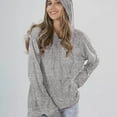 thumbnail image 3 of QUYUON Women Hoodies Pullover Shirts Drawstring Casual Long Sleeve Hooded Sweatshirts Solid Color Blouse Tops with Hood Fall Sweatshirts Winter Thin Hoodies Sweatshirt Coat Gray XL, 3 of 6