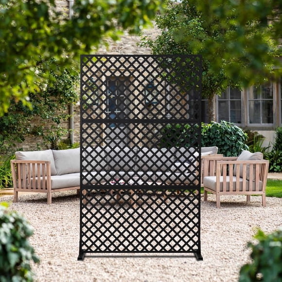 Pantalla de Privacidad Metálica de 3 Paneles – 112x183 cm – Independiente – Decorativa – Jardín, Patio y Balcón – Interior y Exterior